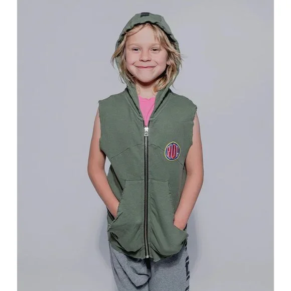 Nununu Raw Vest in Olive